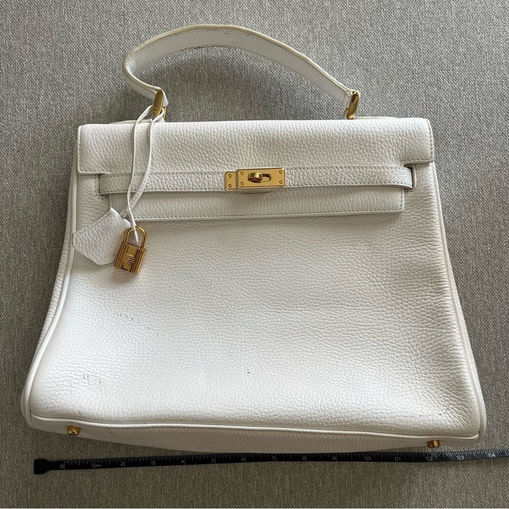 Elegant White Faux Leather Handbag